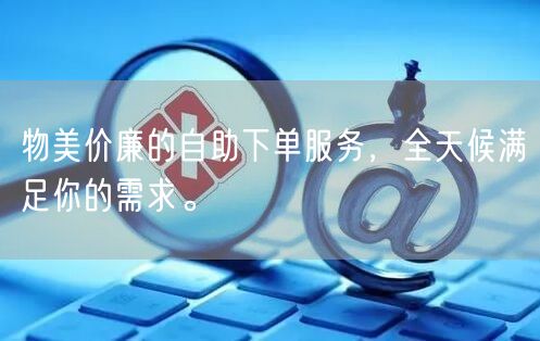 物美价廉的自助下单服务，全天候满足你的需求。