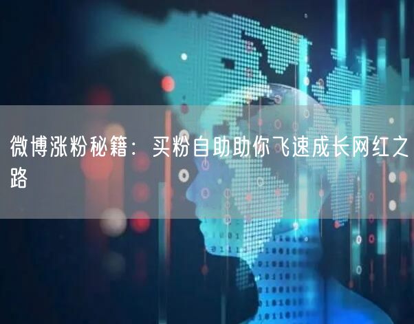 微博涨粉秘籍：买粉自助助你飞速成长网红之路
