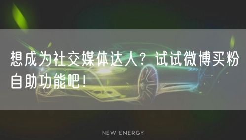 想成为社交媒体达人？试试微博买粉自助功能吧！