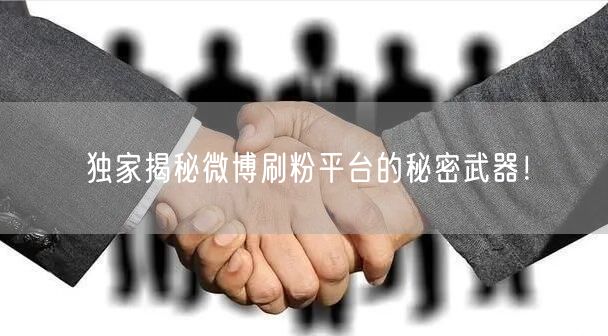 独家揭秘微博刷粉平台的秘密武器！