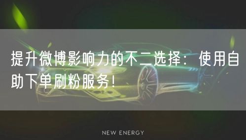 提升微博影响力的不二选择：使用自助下单刷粉服务！