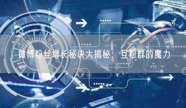 微博粉丝增长秘诀大揭秘：互粉群的魔力