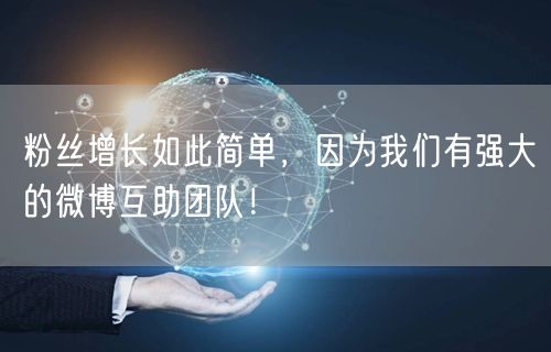 粉丝增长如此简单，因为我们有强大的微博互助团队！