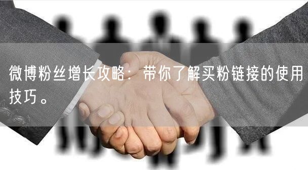 微博粉丝增长攻略：带你了解买粉链接的使用技巧。