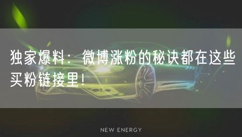 独家爆料：微博涨粉的秘诀都在这些买粉链接里！