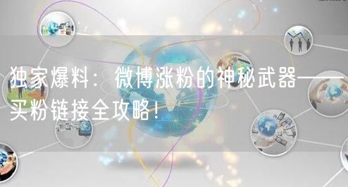 独家爆料：微博涨粉的神秘武器——买粉链接全攻略！