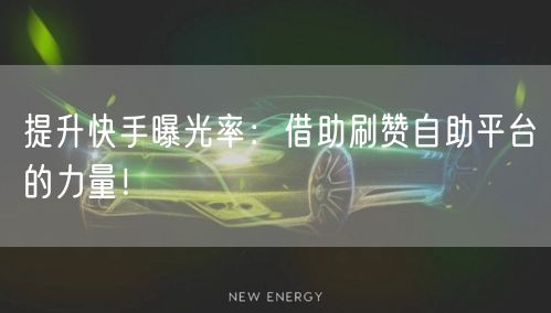 提升快手曝光率：借助刷赞自助平台的力量！