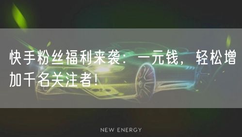 快手粉丝福利来袭：一元钱，轻松增加千名关注者！