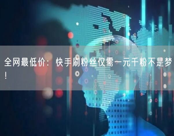 全网最低价：快手刷粉丝仅需一元千粉不是梦！