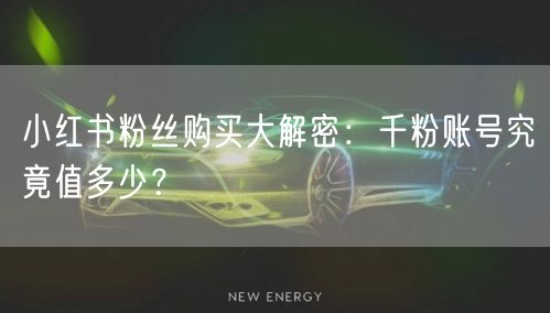 小红书粉丝购买大解密：千粉账号究竟值多少？