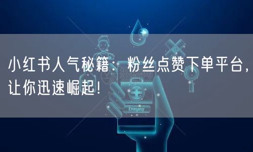 小红书人气秘籍：粉丝点赞下单平台，让你迅速崛起！