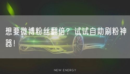 想要微博粉丝翻倍？试试自助刷粉神器！