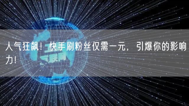 人气狂飙！快手刷粉丝仅需一元，引爆你的影响力！