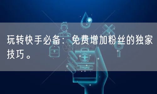 玩转快手必备：免费增加粉丝的独家技巧。