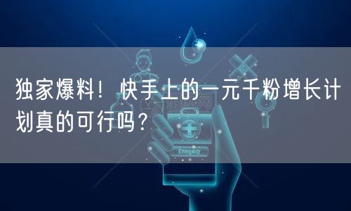 独家爆料！快手上的一元千粉增长计划真的可行吗？