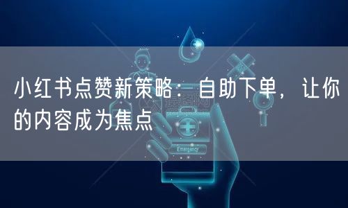 小红书点赞新策略:自助下单,让你的内容成为焦点