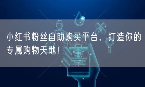 小红书粉丝自助购买平台，打造你的专属购物天地！