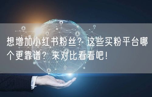 想增加小红书粉丝？这些买粉平台哪个更靠谱？来对比看看吧！
