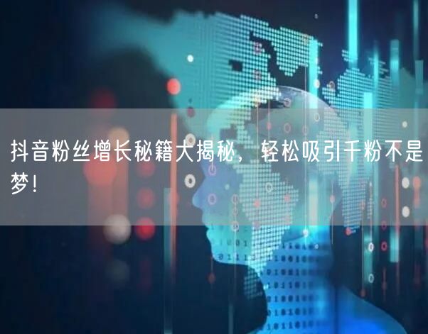 抖音粉丝增长秘籍大揭秘，轻松吸引千粉不是梦！